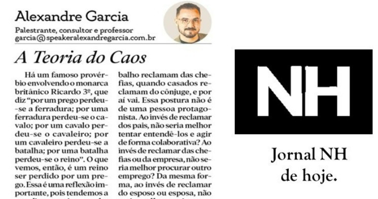 A Teoria do Caos e o protagonismo [Jornal NH]