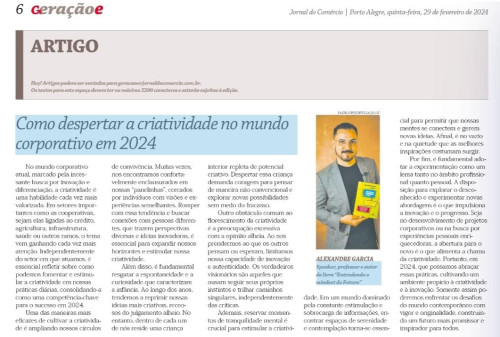 Como despertar a criatividade?              [Jornal do Comércio - RS]
